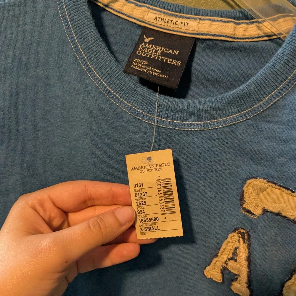 American Eagle Outfitters Blue A7 Eagle Short Sleeve Tee - Picture 3 of 5